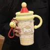 2026 Nueva Taza Térmica de Gran Capacidad de Alto Valor con Dibujos para Niñas, Taza de Estudiante Estilo Ins con Popote