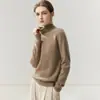 Suéter de cashmere 100% puro sem costura para mulheres, com gola alta, tecido de cashmere de bebê macio e confortável, versátil para usar em camadas e perfeito como peça de tricô para usar por baixo.