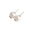 Pendientes de Plata de Ley 925 Estilo Tweed Arco del Triunfo Perla Diseño en Relieve Pendientes de Hada Pendientes de Temperamento Casual para Mujer