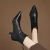 Zapatos de Mujer Talla Grande 41 a 43 Botines de Mujer Tacones Altos Punta Fina Tacón de Aguja Botas de Mujer Otoño Invierno Forro de Terciopelo Adelgazantes Botas de Mujer de Gama Alta