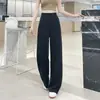 Calça Feminina 2026 Novo Estilo Camada de Ar de Algodão Tencel Perna Curva Casual Emagrecimento Caimento Verão Fina Seda Gelada Calça de Perna Larga