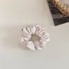 Scrunchie de Malha Canelada Bege Suave Estilo Coreano Versátil para um Look Jovem, Adequado para Rabos de Cavalo e Coques