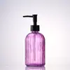 Botella de Lavado de Manos de Rayas Verticales de Alta Calidad, Vidrio Espeso, Botella Dispensadora Multifuncional para Loción y Gel de Ducha, Botella de Vidrio Resistente a la Humedad y al Calor