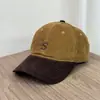 Gorra de béisbol de pana para otoño e invierno, versátil, con letra S, copa suave, tejido cepillado, estiliza el rostro, moderna y versátil, gorra de moda para hombre