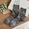 Nueva Colección Otoño/Invierno 2026: Calcetines de Media Pantorrilla para Mujer con Lazo, Estampados Florales y de Cuadros, Borde de Volantes Retro, Algodón Suave, Talla Única