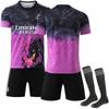Uniforme de Treino de Futebol 2526 Real Madrid Edição Especial Padrão Dragão Uniforme de Futebol Preto Roxo Não. Camisa 9 Mbappe 5 Bellingar