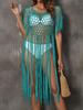 Blusa de playa para mujer, estilo transfronterizo europeo y americano, sexy, con borlas huecas y costuras a mano, estilo bikini Z973