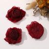 Horquilla de organza con borde quemado y flores de estilo chino, rosa seca, hecha a mano, para todo tipo de peinados, accesorios para el cabello, venta al por mayor