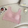 688# Roupa Íntima Esportiva Feminina Sutiã de Renda Sem Aro Lindo Top Respirável Anti-queda Verão Fino