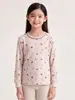 Ropa térmica de otoño para niñas, ropa interior de algodón puro para niñas pequeñas, capa base de invierno, top de cuello redondo para niñas pequeñas, pijamas para niños