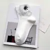 Calcetines Zhuji Calcetines de Media Pantorrilla para Mujer Bordado con Patrón Personalizado Calcetines de Algodón Color Macarrón para Mujer Fábrica de Origen Amazon Transfronterizo