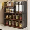 Prateleira de temperos de cozinha multicamadas para uso doméstico, cesta de armazenamento multifuncional para bancada para óleo, sal, molho e vinagre