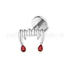 Brincos, Brincos Pingente Gota d'Água com Zircônia, Unhas de Lábio de Liga de Titânio G23 Liga de Cobre, Acessórios para Piercing de Orelha Osso com Banho de Ouro 18K