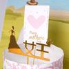 Decoraciones para tartas del Día de la Madre de la Reina Roja de Internet Delantal de pegamento suave Sombrero de cumpleaños Vestido con borde de pastel de flores Plug-in