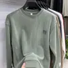 Top de cuello redondo con forro polar, engrosado, de forro polar de grano austriaco, moda suelta popular, jersey de otoño e invierno 2024, sudadera con letras