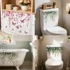 Nuevo Estilo de Primavera Flores de Primavera Florecen Pegatinas Baño Asiento de Inodoro Cubierta Autoadhesiva PVC Pegatinas para Inodoro Venta al por Mayor