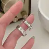 Versión Coreana del Anillo Clásico de Estrella de Plata de Ley S925 para Mujer, Anillo Vintage Negro Teñido Simple y de Moda Tendencia