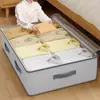 Manta Plegable Transparente No Tejida Ropa Colcha Juguete Bolsa Organizadora a Prueba de Polvo de Gran Capacidad Bolsa Plegable Plana