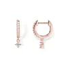 Pendientes Colgantes Huggie de Moda Transfronteriza Europea y Americana con Colgante de Circonita Pendientes de Aro 2024 Joyería de Verano para Mujeres