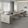 Escritorio y Silla para Personal Combinación Doble Estación de Trabajo para Cuatro Personas Escritorio de Computadora Moderno Simple Portatarjetas para Personal