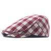 Gorra plana de algodón a cuadros de color de cuatro estaciones para hombre, estilo británico, gorra con visera, boina de moda para mujer, circunferencia de cabeza grande, gorra de repartidor