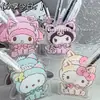 Gatinho Fofo de Desenho Animado Sanrio Caneta Conner Caixa de Armazenamento Multifuncional Transparente de Acrílico Papelaria para Estudante Enfeites de Mesa