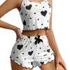 Pijama camisola de amor con tiras de pit para mujer, ropa para el hogar de venta caliente transfronteriza entre Europa y Estados Unidos, que puede usar pantalones, traje de dos piezas