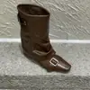 Botas de Moda Chuyuji Negras Estilo Británico Retro 2026 para Mujer Otoño/Invierno con Plantilla Elevadora y Diseño para Adelgazar la Pierna para Mujeres Petitas