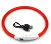 Collar de silicona luminoso LED para perro con hebilla de collar de carga USB, collar con cuentas de lámpara de silicona