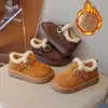 Zapatos Birkenstock Estilo Retro para Niñas Otoño/Invierno 2026 Nuevas Botas de Nieve Cálidas con Felpa para Niños Mayores Zapatos Cómodos de Algodón