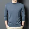 Suéter de Lana para Hombre Tongxiang Puyuan 100% Puro Otoño Nuevo para Hombre Cuello Redondo Color Sólido Casual Camisa Base de Lana