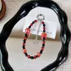 Correa de cadena para teléfono con cuentas de cristal, colgante de estrella colorida del cielo estrellado, cadena para colgar el teléfono, accesorio popular para bolso, pequeño regalo