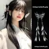 Novo Prendedor de Cabelo com Borboleta e Franja Estilo Chinês, Presilha de Metal Vintage para Crianças, Acessório de Cabelo Elegante para a Parte de Trás da Cabeça, Presilha Jacaré