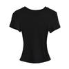 Camiseta Multicolor de Hombro de Manga Corta Estilo Americano Spice Girl para Mujer 2025 Nueva Ajustada Adelgazante Entallada Top Corto de Cintura Pequeña