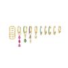 Set de Aretes Colgantes Exquisitos de Alta Gama con Colgante de Gota de Agua Transfronterizo Europeo y Americano, Brazaletes para Oreja Coloridos de Zirconia Sin Perforación