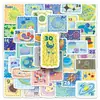 50 Pegatinas Originales de Sello de Fecha, Materiales para Diario de Calendario, Pegatinas Decorativas Guka Artísticas Dibujadas a Mano Estilo Fresco