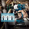 Llave Eléctrica Sin Escobillas, Taladro de Impacto de Alta Resistencia, Accesorios para Taladro Eléctrico, Juego de Destornilladores Recargables para el Hogar, Cañón de Viento