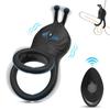 Control Remoto Nezha Lock Anillo de Semen para Hombres, Doble Anillo Vibratorio Juguete Sexual para Prevenir la Eyaculación