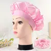 Gorro de Dormir Amazon Satén de Seda Artificial Elástico con Ala Estrecha Gorro de Ducha de Tela para Mujer Belleza Color Sólido Satén Gorro de Punto