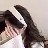 Diadema de Felpa de Lana con Letra Ovalada y Etiqueta Dorada, Versión Ancha, Novedad Otoño e Invierno, Diadema de Moda de Alta Gama, Accesorios para el Cabello para Mujeres