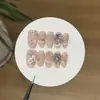 Uma Pêssego Doce Estrela Cadente Diamante Olho de Gato Explosão Estelar Strass Zircônia Diamante Principal Peça de Unha Vestível Feita à Mão