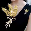 Broche de Espiga de Trigo de Alta Gama Lujo Versátil Temperamento Corsage Pin para Chaqueta de Traje Profesional Moda Elegante Accesorios Japoneses y Coreanos