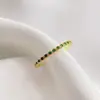 Anillo de Diamante Fila Esmeralda para Mujer 2023 Nuevo de Moda Abierto Ins Anillo de Dedo Índice de Gama Alta Anillo Único de Nicho