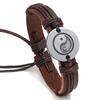 Novo Bracelete Transfronteiriço Simples Tecido à Mão Gossip Couro de Vaca Retro Liga Yin Yang Tai Chi Bracelete Joia