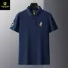 Camiseta Polo de Manga Corta de Malla Piqué de Algodón Puro Clásico Parsonlong para Hombre con Cuello y Camisa Polo Bordada para Hombre