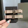 Exquisito Pasador de Pelo con Lazo de Cinta de Pedrería, Pinza Lateral Negra de Alta Gama, Elegante Accesorio para Flequillo y Cabello de Niña