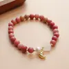 Pulsera de Piedra Roja Natural para Mujer Nueva Estilo Chino Lujo Ligero Nicho Exquisita Pulsera Nueva Hebilla Ping An Yanyuan Pulsera al por Mayor