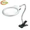 Lupa com Luz LED de Clipe, Estilo Luminária de Mesa de Metal para Leitura, Coleção Antiga, Avaliação, Reparo, Bordado e Escultura