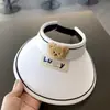 Verão 2025 Chapéu de Sol Vazio Infantil Chapéu de Topo Vazio de Nicho para Meninos e Meninas Protetor Solar para Bebê Urso Fofo