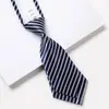 Corbata Azul Marino Rayada sin Nudos para Hombres y Mujeres Formal de Negocios Profesional Trabajo Cuello Flor